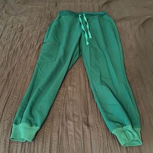 Small Figs Hunter Green scrub joggers